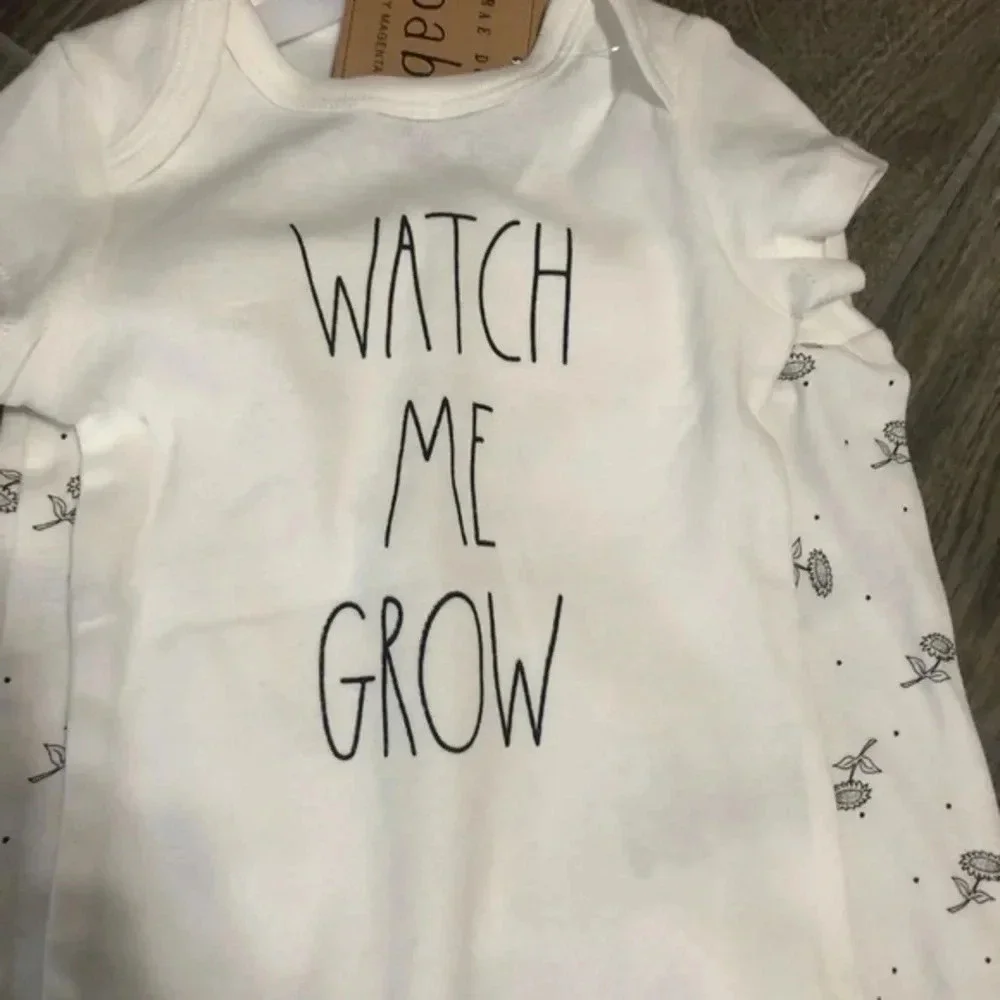 Rae Dunn WATCH ME GROW sunflower outfit 6-9M